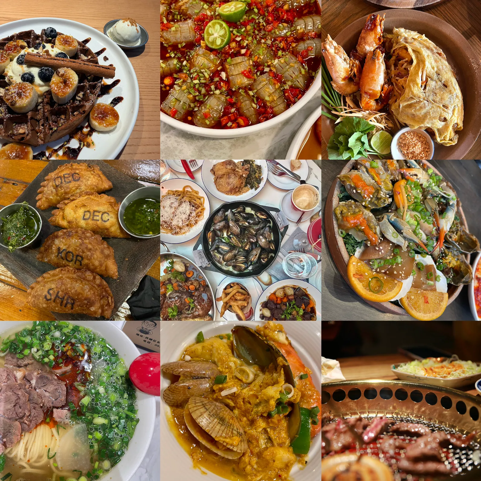 A collage of memorable dishes photographed by Liz